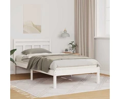Lova Lovos rėmas Balta 90 x 200 cm Kietos pušies mediena
