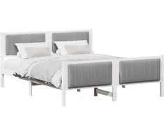 Lovos rėmas Balta ir šviesiai pilka 160 x 200 cm Pušies masyvas