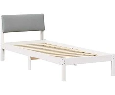 Lova Lovos rėmas Balta ir šviesiai pilka 80 x 200 cm Pušies masyvas