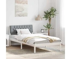 Lova Lovos rėmas Balta ir šviesiai pilka 100 x 200 cm Pušies masyvas