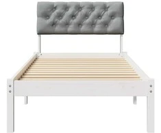 Lova Lovos rėmas Balta ir šviesiai pilka 80 x 200 cm Pušies masyvas