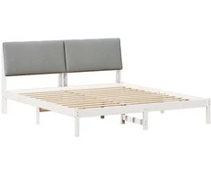 Lovos rėmas Balta ir šviesiai pilka 180 x 200 cm Pušies masyvas