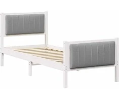 Lova Lovos rėmas Balta ir šviesiai pilka 80 x 200 cm Pušies masyvas