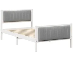 Lova Lovos rėmas Balta ir šviesiai pilka 100 x 200 cm Pušies masyvas