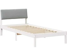 Lova Lovos rėmas Balta ir šviesiai pilka 100 x 200 cm Pušies masyvas