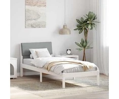Lova Lovos rėmas Balta ir šviesiai pilka 80 x 200 cm Pušies masyvas