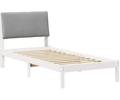 Lova Lovos rėmas Balta ir šviesiai pilka 100 x 200 cm Pušies masyvas