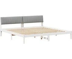 Lovos rėmas Balta ir šviesiai pilka 200 x 200 cm Pušies masyvas