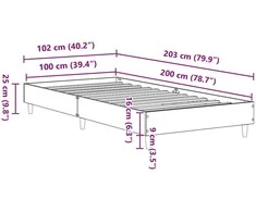 Lovos rėmas Be Čiužinio 100x200 cm Inžinerinė mediena