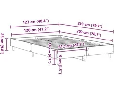 lovos rėmas be čiužinio 120x200 cm inžinerinė mediena