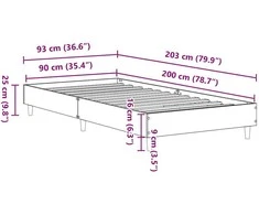 lovos rėmas be čiužinio 90x200 cm inžinerinė mediena