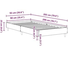 Lovos rėmas Be Čiužinio 90x200 cm Inžinerinė mediena