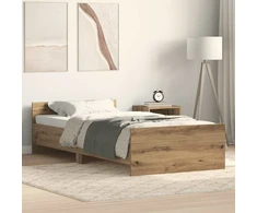 Lova Lovos rėmas be čiužinio, ąžuolo spalvos, 75x190 cm, inžinerinė mediena