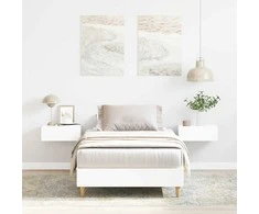 Lova Lovos rėmas Be Čiužinio Baltas 75x190 cm Inžinierinė mediena
