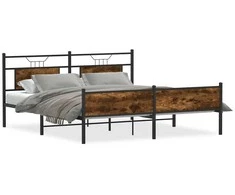 Lovos rėmas be čiužinio, dūminio ąžuolo, 160x200cm, metalas