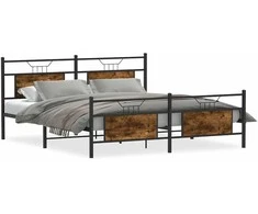 Lovos rėmas be čiužinio, dūminio ąžuolo, 160x200cm, metalas