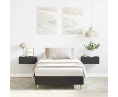 Lova Lovos rėmas Be Čiužinio Juodas 75x190 cm Inžinierinė mediena
