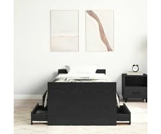 Lova Lovos rėmas Juodas ąžuolas 193 x 78 x 50 cm Apdirbta mediena