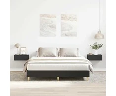 Lova Lovos rėmas be čiužinio, juodos, 140x200 cm, apdirbta mediena