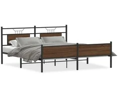 Lova Lovos rėmas be čiužinio, rudas ąžuolo, 183x213cm, metalas