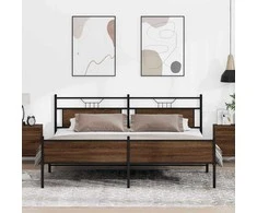 Lova Lovos rėmas be čiužinio, rudas ąžuolo, 200x200cm, metalas