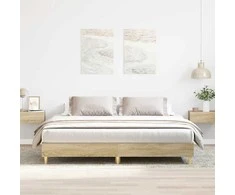 Lovos rėmas be čiužinio, sonoma, 160x200cm, apdirbta mediena