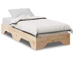 Lova lovos rėmas be čiužinio, sukraunamas 75x190 cm medžio masyvo