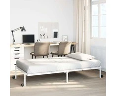 Lova Lovos rėmas be čiužinio Sulankstomas baltas 75x190 cm Plienas