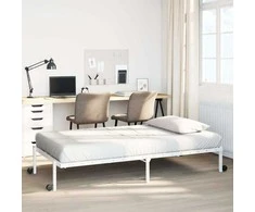 Lovos rėmas be čiužinio Sulankstomas baltas 90x190 cm Plieninis