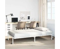 Lovos rėmas be čiužinio Sulankstomas baltas 80x200 cm Plienas