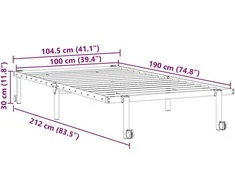 Lova Lovos rėmas be čiužinio Sulankstomas baltas 100x190 cm Plienas