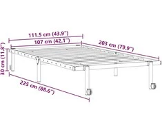 Lova Lovos rėmas be čiužinio Sulankstomas baltas 107x203 cm Plienas
