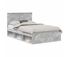 Lova Lovos rėmas Betoninė 120 x 190 cm Kietos pušies mediena
