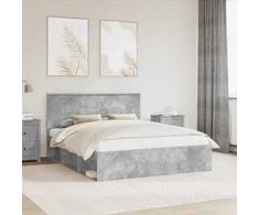 Lova Lovos rėmas Betoninė 160 x 200 cm Kietos pušies mediena