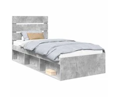 Lova Lovos rėmas Betono pilka 100 x 200 cm Kietos pušies mediena