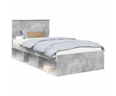 Lova Lovos rėmas Betono pilka 100 x 200 cm Kietos pušies mediena