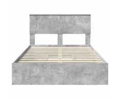 Saugos lova Betono pilka 135 x 190 cm Apdirbta mediena