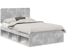 Lova Lovos rėmas Betono pilka 135 x 190 cm Kietos pušies mediena