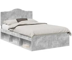 Lova Lovos rėmas Betono pilka 135 x 190 cm Kietos pušies mediena