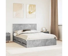 Lova Lovos rėmas Betono pilka 150 x 200 cm Inžinerinė mediena