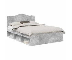 Lova Lovos rėmas Betono pilka 150 x 200 cm Kietos pušies mediena