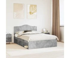 Lova Lovos rėmas Betono pilka 150 x 200 cm Kietos pušies mediena