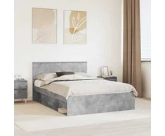Lova Lovos rėmas Betono pilka 150 x 200 cm Apdirbta mediena