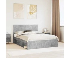 Lova Lovos rėmas Betono pilka 150 x 200 cm Kietos pušies mediena