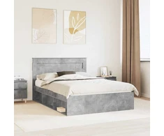 Lova Lovos rėmas Betono pilka 150 x 200 cm Kietos pušies mediena