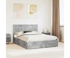 Lova Lovos rėmas Betono pilka 150 x 200 cm Apdirbta mediena