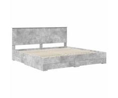 Lovos rėmas Betono pilka 200 x 200 cm Apdirbta mediena