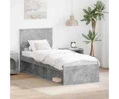 Lova Lovos rėmas Betono pilka 75 x 190 cm Kietos pušies mediena