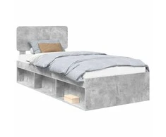Lova Lovos rėmas Betono pilka 75 x 190 cm Kietos pušies mediena