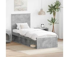 Lova Lovos rėmas Betono pilka 75 x 190 cm Kietos pušies mediena